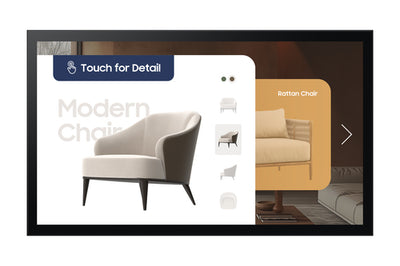 LH32QMCTBGCXXY - SAMSUNG (QMC-T) INTERACTIVE SIGNAGE, 32" FHD TOUCH, 400NITS, HDMI, LAN/WIFI, 16H/7D, 3YR