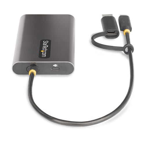 STARTECH.COM USB-A / USB-C TO DUAL-HDMI ADAPTER/CONVERTER, 4K 60HZ, 100W PD 3 YR