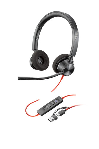 HP 8X220AA - Poly Blackwire 3320 Stereo Microsoft Teams Certified USB-C Headset +USB-C/A Adapter