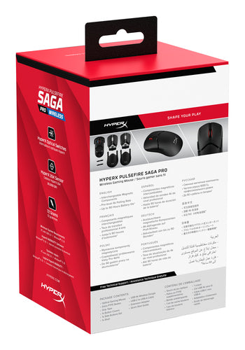 HP A2PB2AA - HYPERX PULSEFIRE SAGA PRO WIRELESS GAMING MOUSE (BLACK)