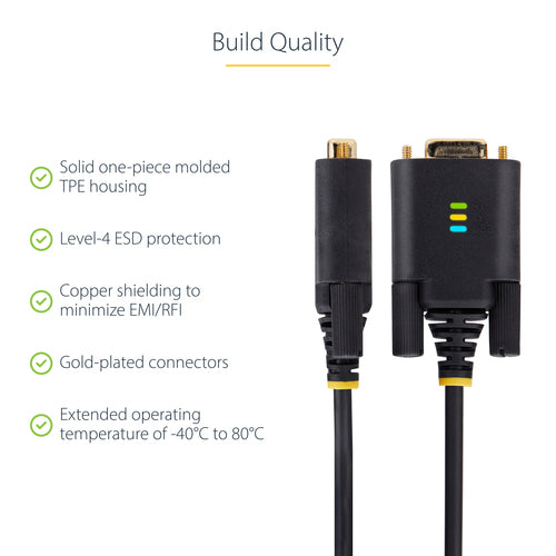 STARTECH.COM 2M USB TO SERIAL ADAPTER CABLE, COM RETENTION, RS232, 2 YR