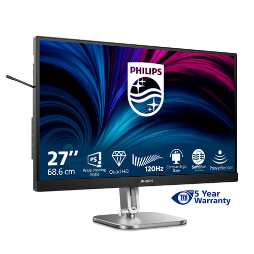 27B2N4500/75 - PHILIPS 27B2N4500/75 27" 16:9 2K QHD IPS LED 120HZ, 4MS, HDMI, DP, USB-C, SPK, H/ADJ, 4YR