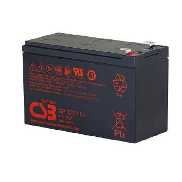 CSB BAT12V7A - 12v 7.2Ah 25W General Purpose Security Battery for Alarm Up to 5 years in Standby