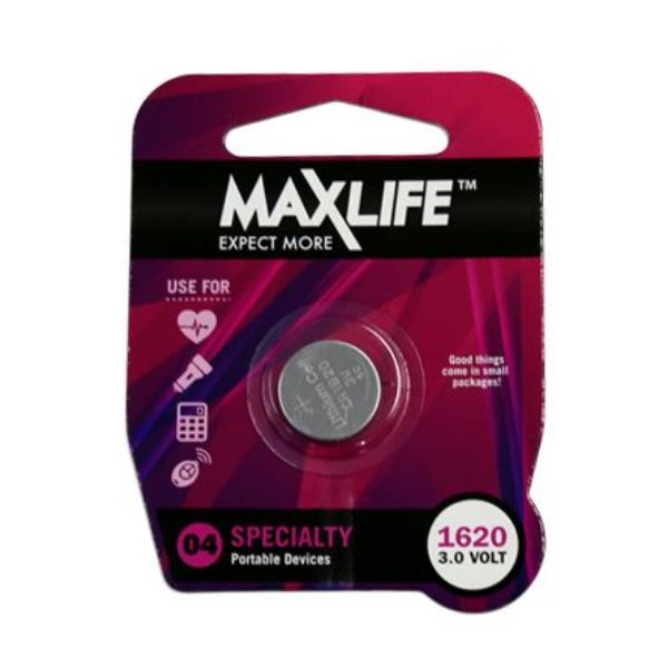 MAXLIFE BAT1620 - CR1620 Lithium Button Cell Battery 1 Pack