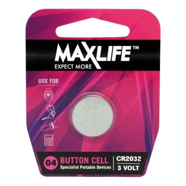 MAXLIFE BAT2032 - CR2032 Lithium Button Cell Battery Pack of 1