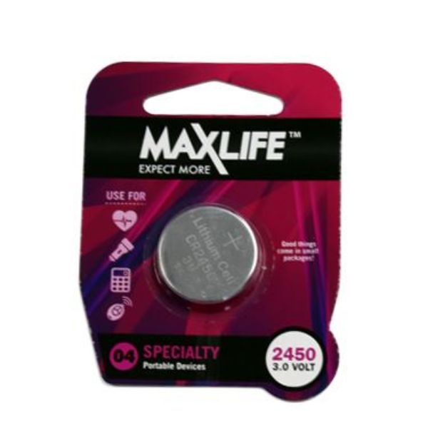 MAXLIFE BAT2450 - CR2450 Lithium Button Cell Battery 1 Pack