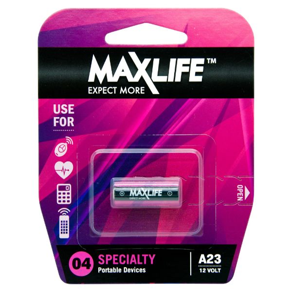MAXLIFE BATA23 - A23 Alkaline 12V Battery 1 Pack