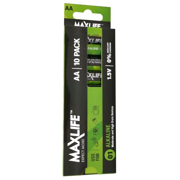 MAXLIFE BATAA-A10 - AA Alkaline Battery 10 Pack