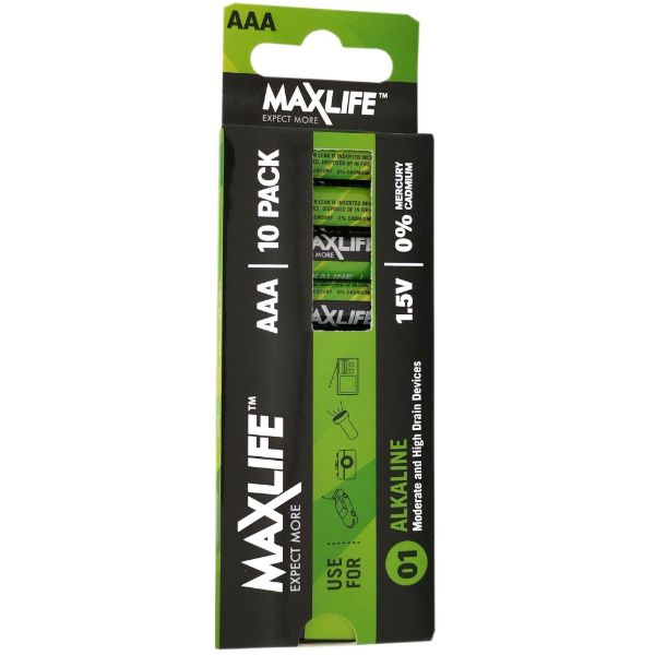 MAXLIFE BATAAA-A10 - AA A Alkaline Battery 10 Pack