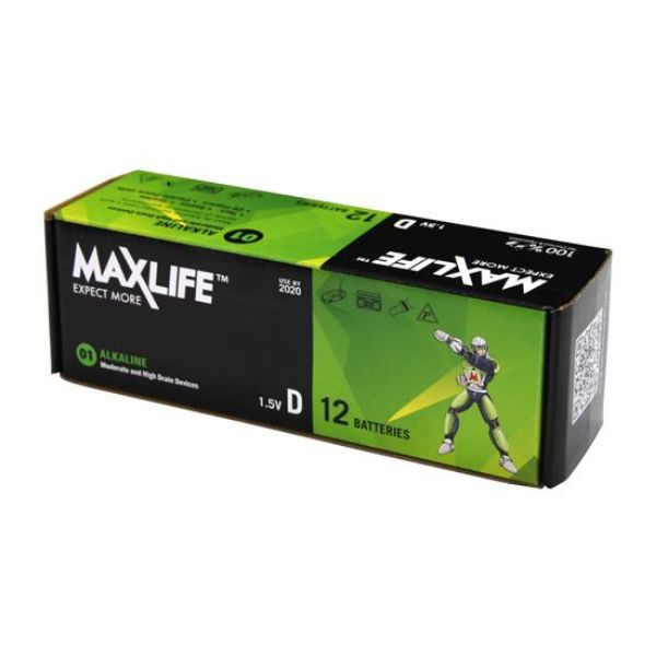 MAXLIFE BATD-A12 - D Alkaline Battery 12 Batteries Per Pack