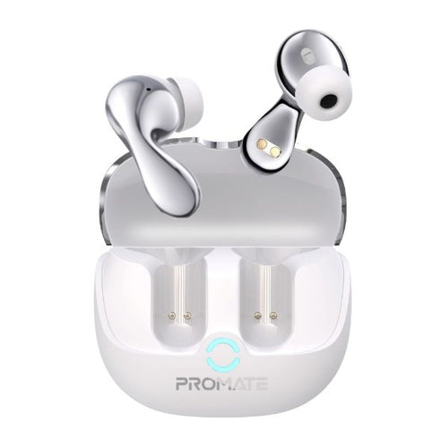 BATON-WHT - PROMATE BATON-WHT - In-Ear HD Bluetooth Earbud Hybrid ANC TWS w/ Intellitouch 500mAh Recharging Battery