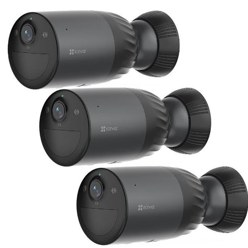 8MP (4K) 3-Pack BC1C Outdoor IP65 Security Camera Bundle. 10400mAh Battery Colour Night