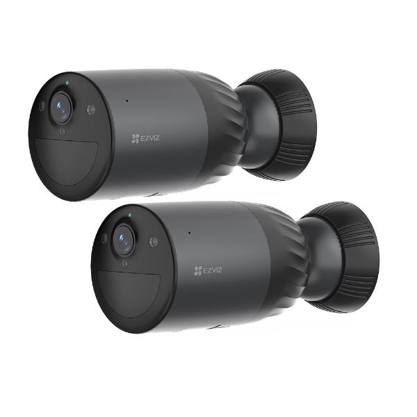 EZVIZ BC1C-TWIN-PACK - 8MP (4K) 2-Pack BC1C Outdoor IP65 Security Camera Bundle. 10400mAh Battery Colour Night