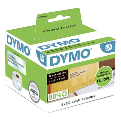 S0722410 - Dymo LW 36mm x 89mm Clear