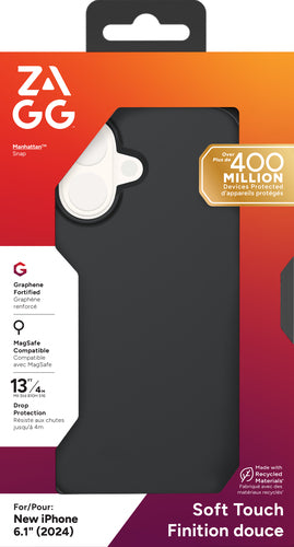 Zagg iPhone 16 Manhattan Snap Case - Black