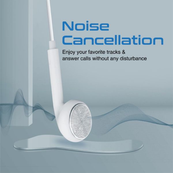 PROMATE BEAT-LT-WHT - Apple MFI Certified HiFi Wired Mono Earbud w/ Call Button and Microphone White