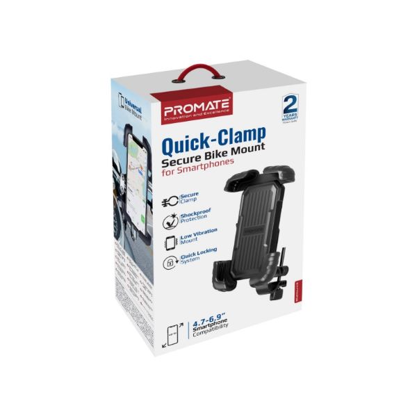 PROMATE BIKEMOUNT-2 - Quick Mount Smartphone Bike Mount for 4.7-6.9'' 360 Degree Rotation