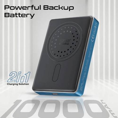 BLADE-10-BL - PROMATE BLADE-10-BL - 10000mAh UltraSlim Wireless Charging 15W MagSafe 20WPD USB-C In/Out Port Smart