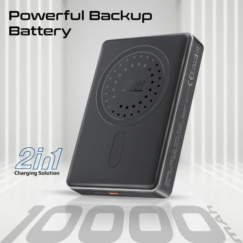 BLADE-10-BLK - PROMATE BLADE-10-BLK - 10000mAh UltraSlim Wireless Charging 15W MagSafe 20WPD USB-C In/Out Port Smart