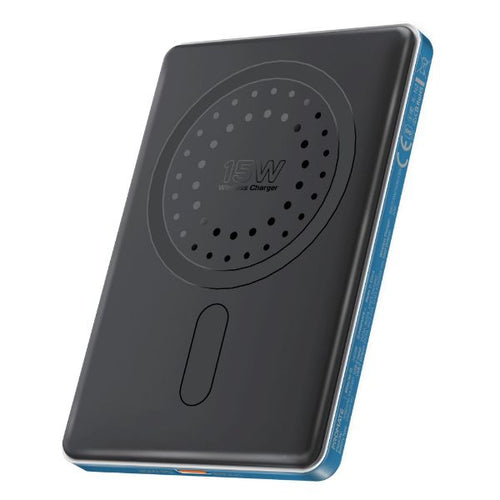 PROMATE BLADE-5-BL - 5000mAh Ultra-Slim Wireless Charging 15W MagSafe PowerBank 20WPD USB-C In/Out Port Smart