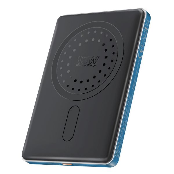 PROMATE BLADE-5-BL - 5000mAh Ultra-Slim Wireless Charging 15W MagSafe PowerBank 20WPD USB-C In/Out Port Smart