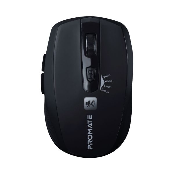 PROMATE BREEZE-BLK - Wireless Mouse w/ Smooth Scrolling Sensor Resolution 800/1000/1200/1600DPI Black