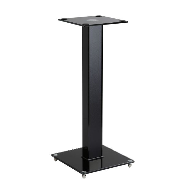 BRATECK BS-03M - 23.6'' Aluminium/Glass Floor Standing BookShelf Speak Stand Tempered Glass Base w/ Floor