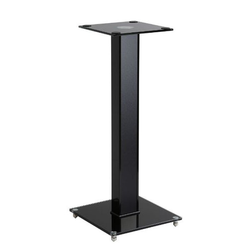 23.6'' Aluminium/Glass Floor Standing BookShelf Speak Stand Tempered Glass Base w/ Floor