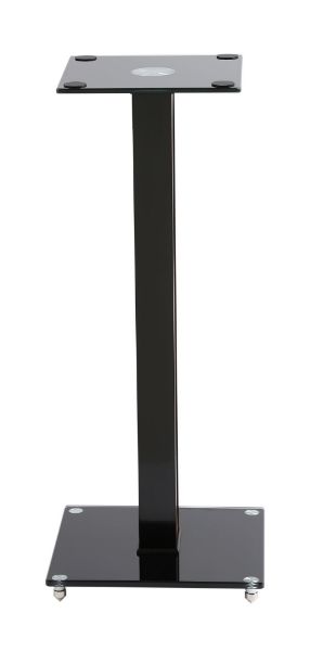 BRATECK BS-03M - 23.6'' Aluminium/Glass Floor Standing BookShelf Speak Stand Tempered Glass Base w/ Floor