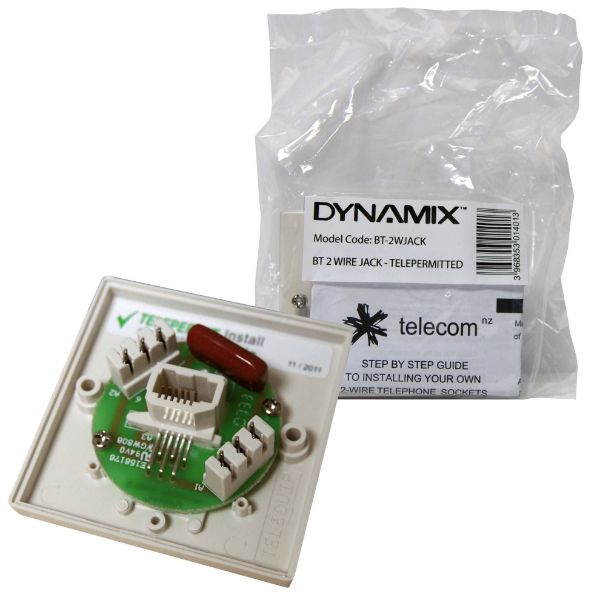 DYNAMIX BT-2WJACK - BT 2 WireJack Telepermited NO Mounting Block Supplied
