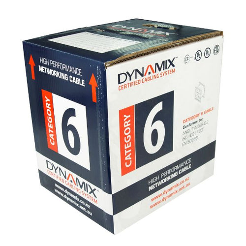 C-C6-SLDORA - DYNAMIX C-C6-SLDORA - 305m Cat6 Orange UTP Solid Cable Roll 250MHz 23AWGx4P PVC CM UL Rated Jacket