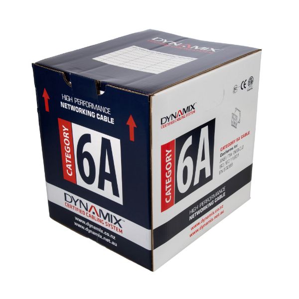 C-C6AUTPL-SLDWH - DYNAMIX C-C6AUTPL-SLDWH - 305m Cat6A White 10G UTP Solid Cable 23AWGx4P 500MHz LSZH CM UL Rated Jacket.