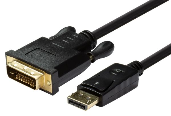 DYNAMIX C-DP-DVIDM-1H - 1.5m DisplayPort Source to DVI-D Monitor Male Cable Max Resolution 1080p 60Hz.