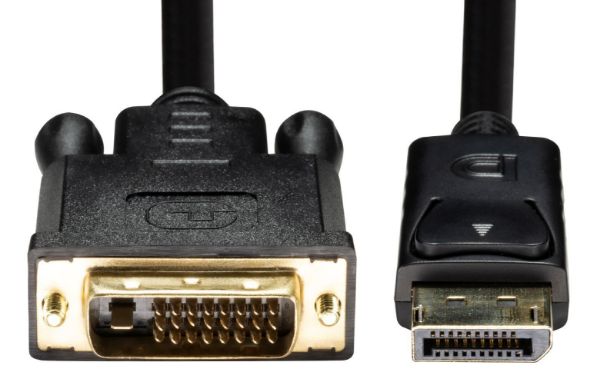 DYNAMIX C-DP-DVIDM-1H - 1.5m DisplayPort Source to DVI-D Monitor Male Cable Max Resolution 1080p 60Hz.