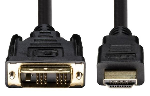 DYNAMIX C-HDMIDVI-1 - 1m HDMI Male to DVI-D Male (18+1) Cable. Single Link Max Res:1080P 60Hz