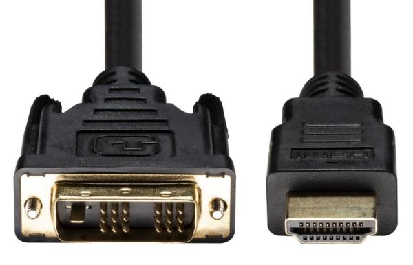 DYNAMIX C-HDMIDVI-3 - 3M HDMI Male to DVI-D Male (18+1) Cable. Single Link Max Res: 1080P@60Hz