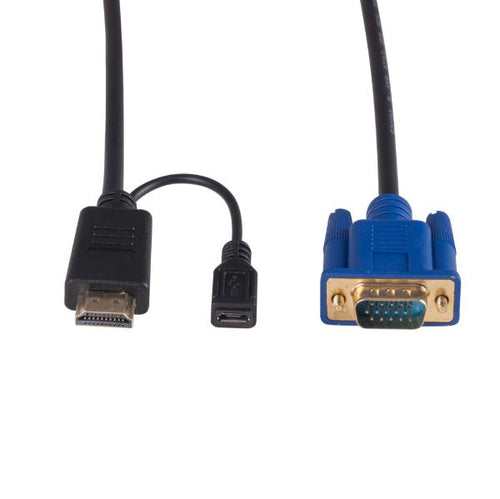 DYNAMIX C-HDMIVGA-2M - 2m HDMI to VGA Cable Micro USB Female. Optional Power. No HDCP. HDMI 1.4