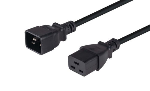 DYNAMIX C-IEC16A-0 - 0.5M IEC 16A Power Extension Cord C20 Plug to C19 Socket 1.5mm. BLACK COLOUR