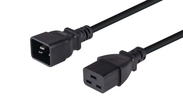 DYNAMIX C-IEC16A-2 - 2M IEC 16A Power Extension Cord (C20 Plug to C19 Socket) 15mm2 Black