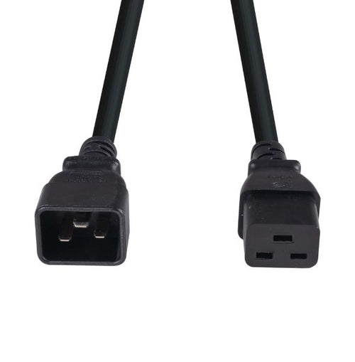 DYNAMIX C-IEC16A-2 - 2M IEC 16A Power Extension Cord (C20 Plug to C19 Socket) 15mm2 Black