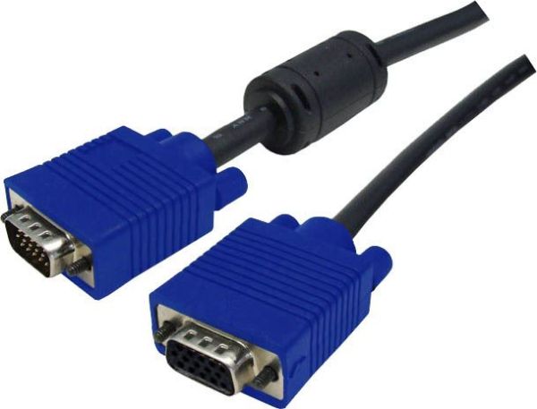 DYNAMIX C-MDDC-0 - 0.5m VESA DDC VGA Extension Cable Moulded HDDB15 M/F Coaxial Shielded