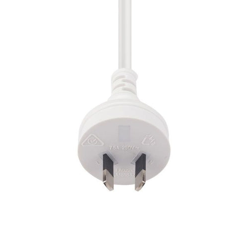 DYNAMIX C-PB2C75-2WH - 2M 2-Pin Plug to Bare End 2 Core 0.75mm Cable White Colour SAA Approved