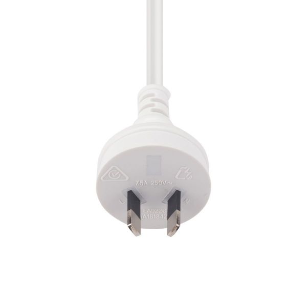DYNAMIX C-PB2C75-2WH - 2M 2-Pin Plug to Bare End 2 Core 0.75mm Cable White Colour SAA Approved