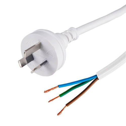 DYNAMIX C-PB3C10-1 - 1M 3-Pin Plug to Bare End 3 Core 1mm Cable Black SAA Approved