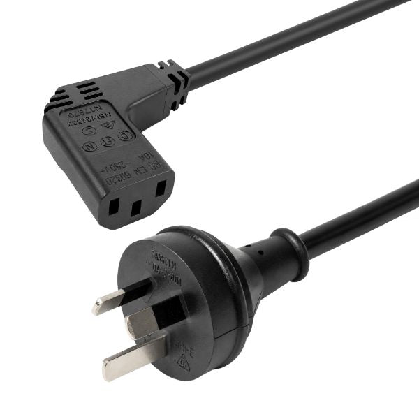 DYNAMIX C-POWERCR - 2M 3-Pin Plug to Right Angled IEC C13 Connector 10A Power Cord. 1.0mm