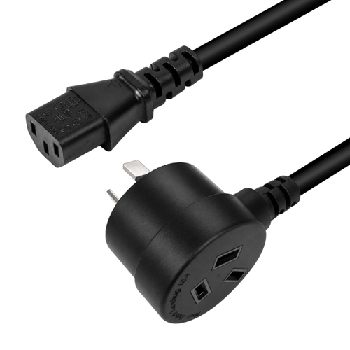 DYNAMIX C-POWERCT12 - 1.2M 3-Pin TAPON Ended Plug. IEC C13 Female Connector 10A SAA Approved Power Cord.