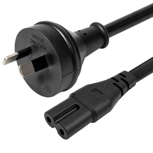 DYNAMIX C-POWERN803 - 0.3m 2-Pin plug to C7 Figure 8 connector. 7.5A. SAA approved power cord. 0.75mm