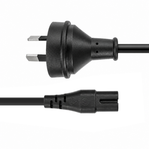 DYNAMIX C-POWERN8 - 2M 2-Pin plug to C7 Figure 8 connector 7.5A. SAA approved power cord. 0.75mm copper core