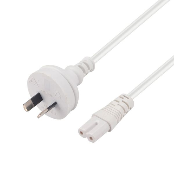 DYNAMIX C-POWERN8WH - 2M 2-Pin plug to C7 Figure 8 connector 7.5A. SAA approved power cord. 0.75mm copper core
