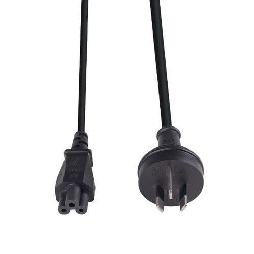 DYNAMIX C-POWERNC03 - 0.3m 3-Pin to C5 Clover Shaped Female Connector 7.5A SAA approved Power Cord 0.75mm